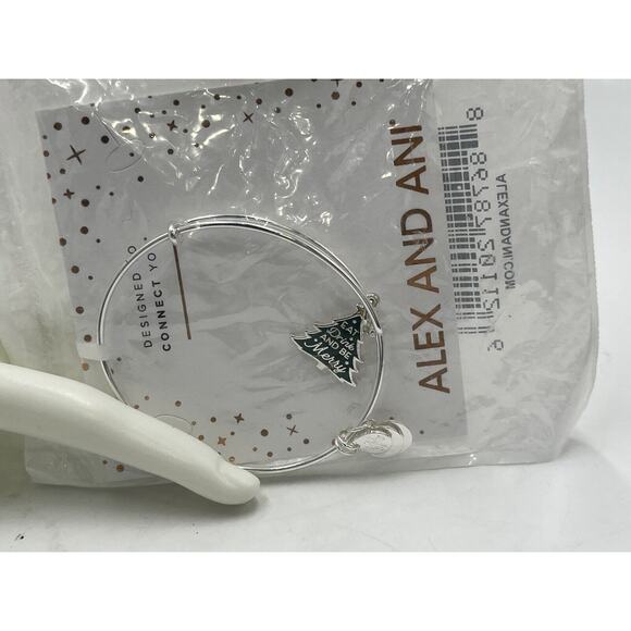 Alex and Ani EAT, DRINK, AND BE MERRY Shiny Silver Charm Bangle Bracelet New - Picture 9 of 13